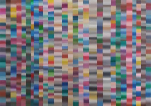 28 Stripes (2021), acrylic on canvas, 100 x 70 cm, private collection